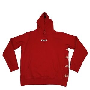 Kappa Y2K Pullover Hoodie Womens Size XL Red Logo Sweatshirt‎ Red Sports